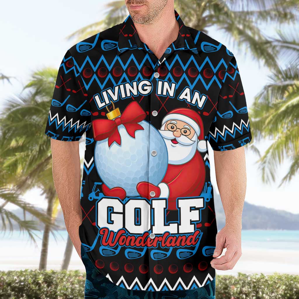 Santa Clause Golf Wonderland Christmas Hawaiian Shirt Xmas Holiday Patterns - Wonder Print Shop