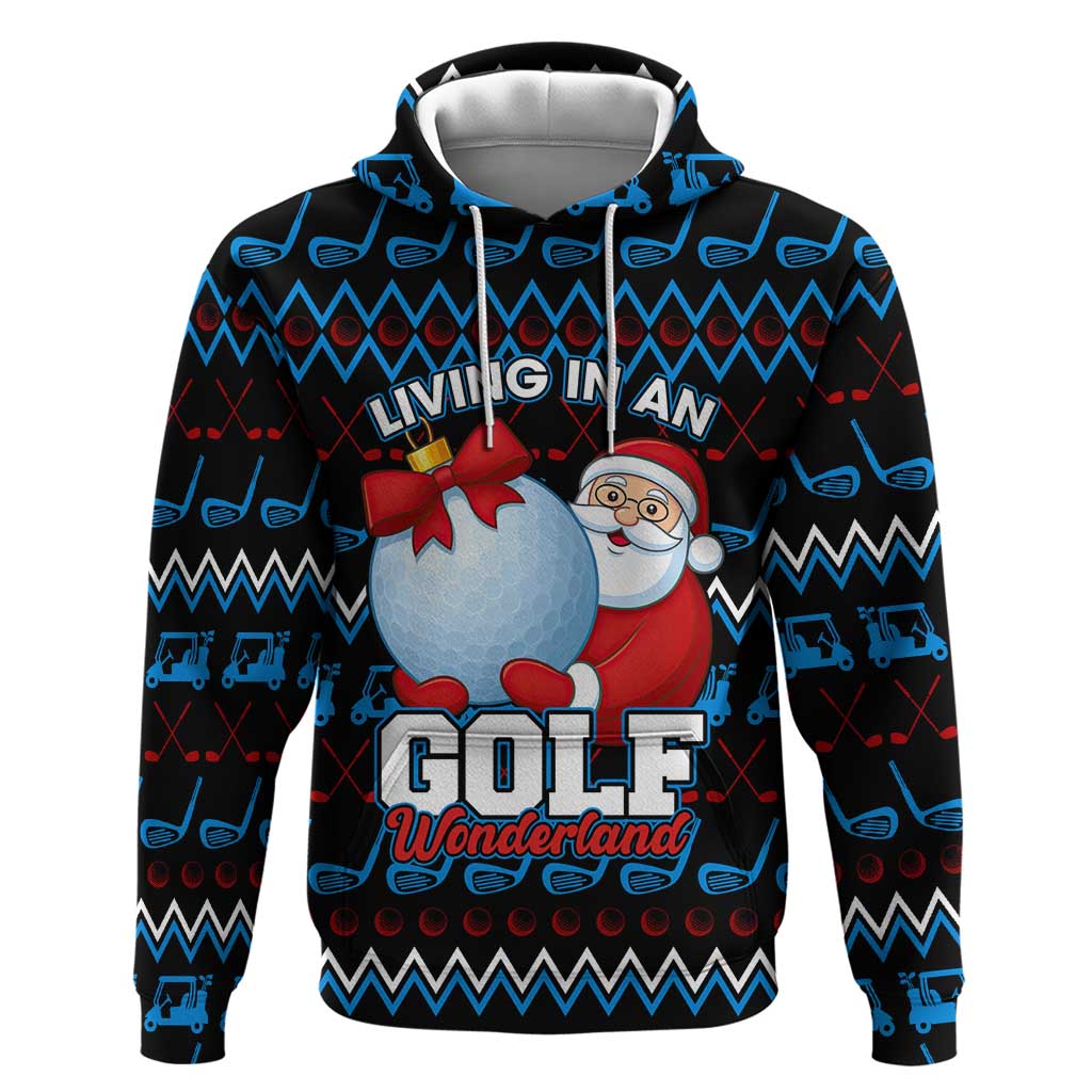 Santa Clause Golf Wonderland Christmas Hoodie Xmas Holiday Patterns - Wonder Print Shop
