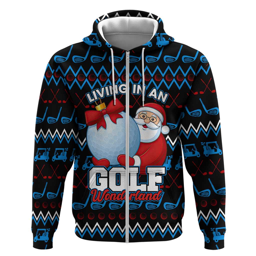 Santa Clause Golf Wonderland Christmas Hoodie Xmas Holiday Patterns - Wonder Print Shop
