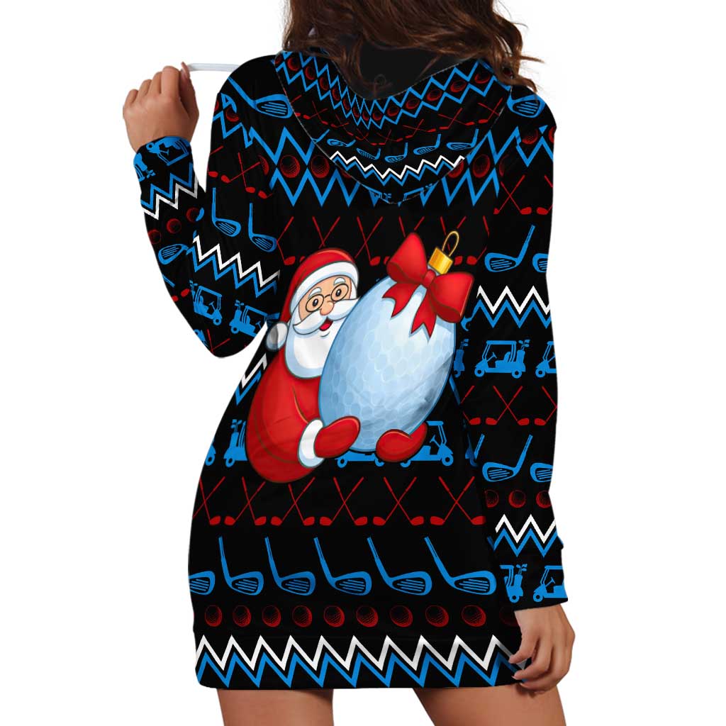 Santa Clause Golf Wonderland Christmas Hoodie Dress Xmas Holiday Patterns - Wonder Print Shop