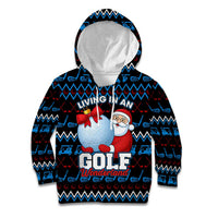 Santa Clause Golf Wonderland Christmas Kid Hoodie Xmas Holiday Patterns - Wonder Print Shop