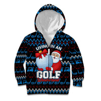 Santa Clause Golf Wonderland Christmas Kid Hoodie Xmas Holiday Patterns - Wonder Print Shop