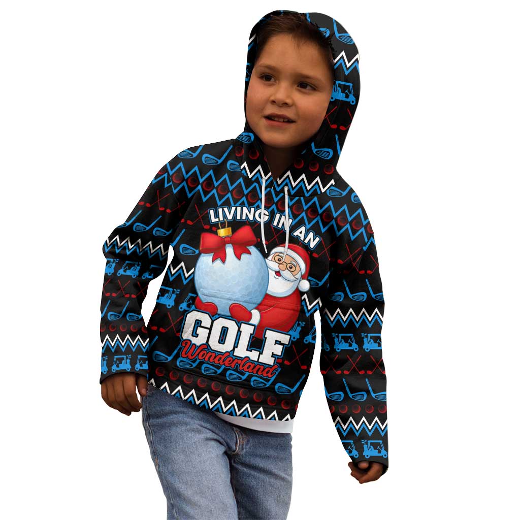 Santa Clause Golf Wonderland Christmas Kid Hoodie Xmas Holiday Patterns - Wonder Print Shop