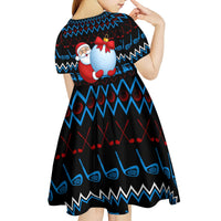 Santa Clause Golf Wonderland Christmas Kid Short Sleeve Dress Xmas Holiday Patterns - Wonder Print Shop