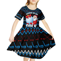 Santa Clause Golf Wonderland Christmas Kid Short Sleeve Dress Xmas Holiday Patterns - Wonder Print Shop