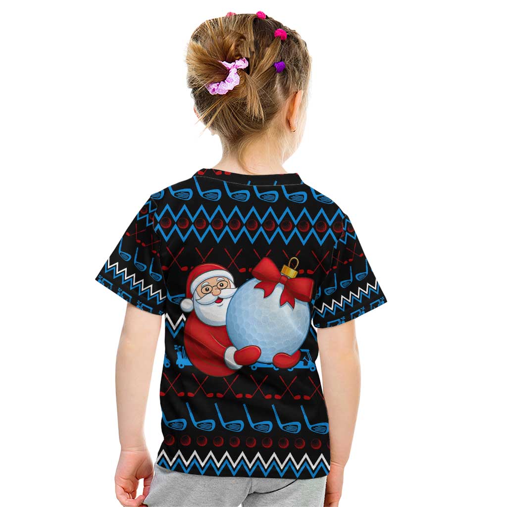 Santa Clause Golf Wonderland Christmas Kid T Shirt Xmas Holiday Patterns - Wonder Print Shop