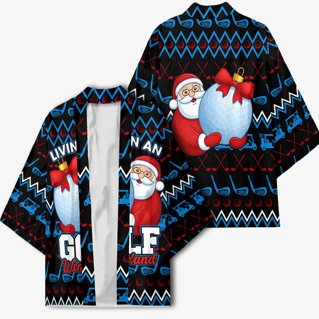 Santa Clause Golf Wonderland Christmas Kimono Xmas Holiday Patterns - Wonder Print Shop