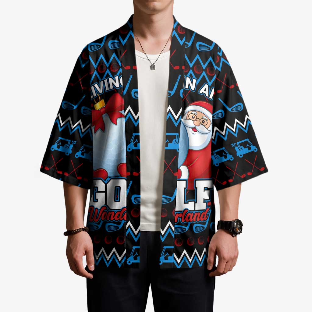 Santa Clause Golf Wonderland Christmas Kimono Xmas Holiday Patterns - Wonder Print Shop