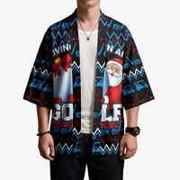 Santa Clause Golf Wonderland Christmas Kimono Xmas Holiday Patterns - Wonder Print Shop