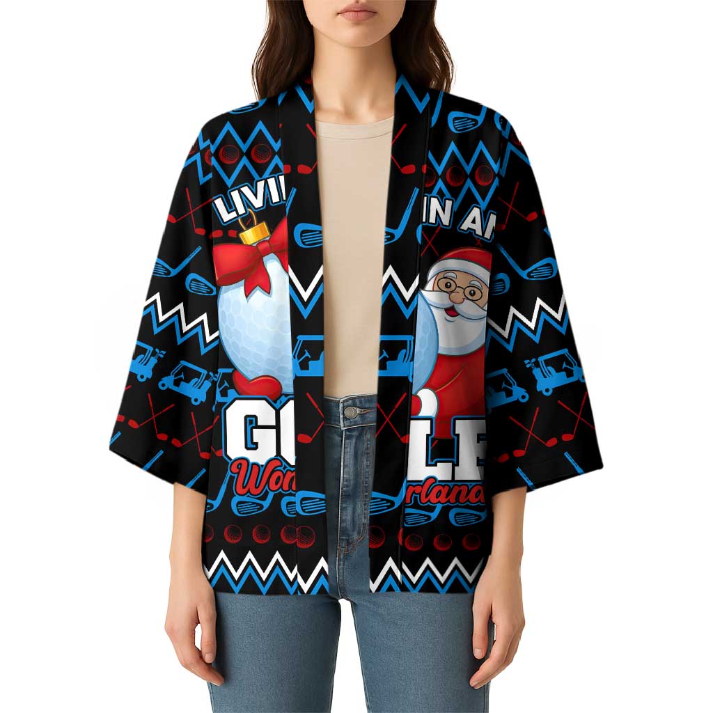 Santa Clause Golf Wonderland Christmas Kimono Xmas Holiday Patterns - Wonder Print Shop