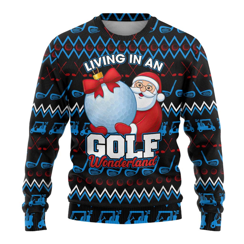Santa Clause Golf Wonderland Christmas Ugly Christmas Sweater Xmas Holiday Patterns - Wonder Print Shop