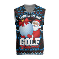 Santa Clause Golf Wonderland Christmas Knitted V-Neck Vest Xmas Holiday Patterns - Wonder Print Shop
