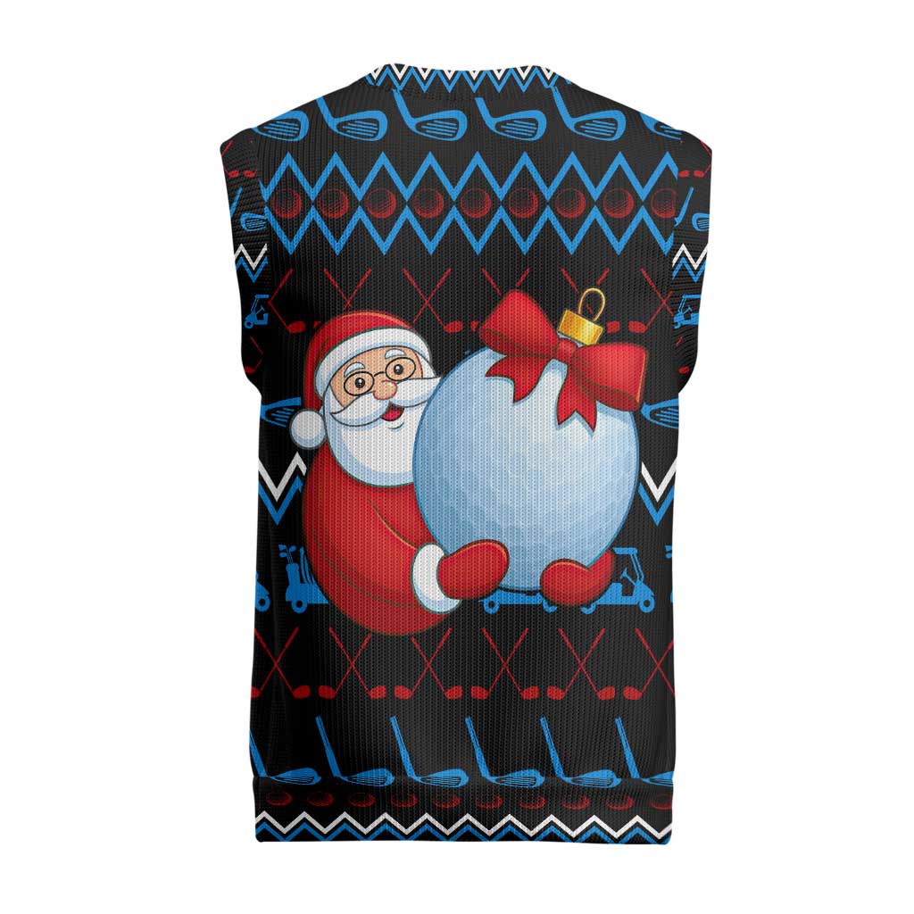 Santa Clause Golf Wonderland Christmas Knitted V-Neck Vest Xmas Holiday Patterns - Wonder Print Shop