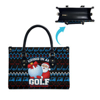 Santa Clause Golf Wonderland Christmas Leather Bag Xmas Holiday Patterns - Wonder Print Shop