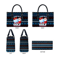 Santa Clause Golf Wonderland Christmas Leather Bag Xmas Holiday Patterns - Wonder Print Shop