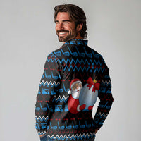 Santa Clause Golf Wonderland Christmas Long Sleeve Polo Shirt Xmas Holiday Patterns - Wonder Print Shop