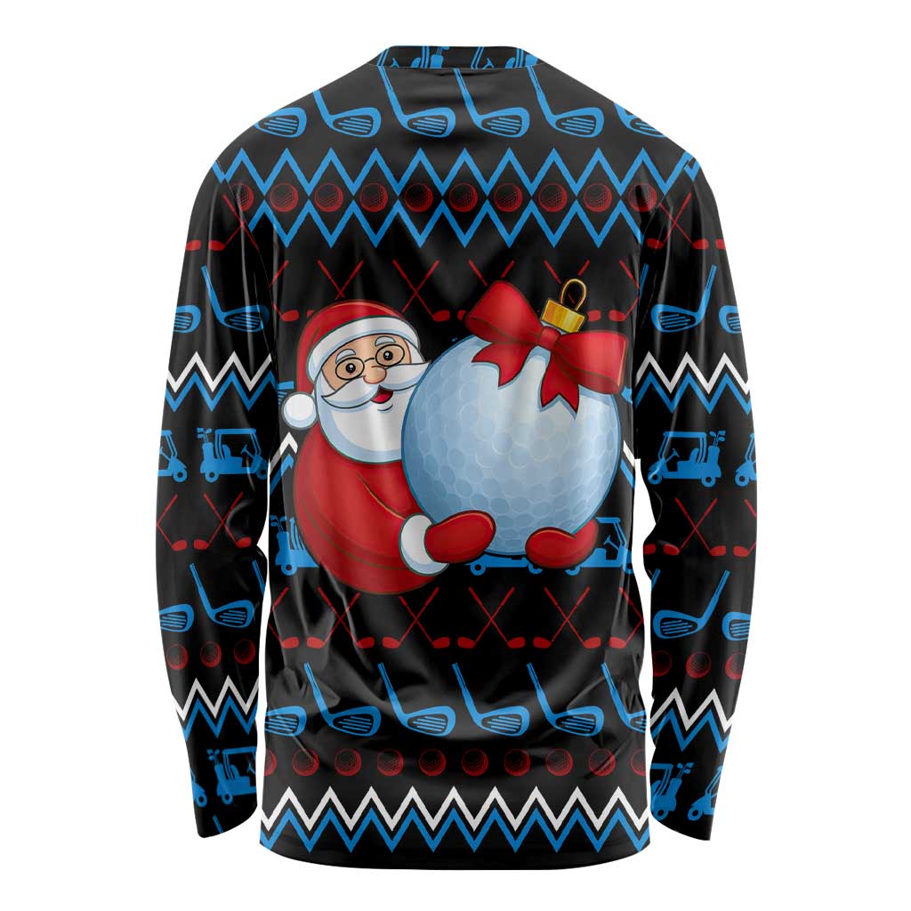 Santa Clause Golf Wonderland Christmas Long Sleeve Shirt Xmas Holiday Patterns - Wonder Print Shop