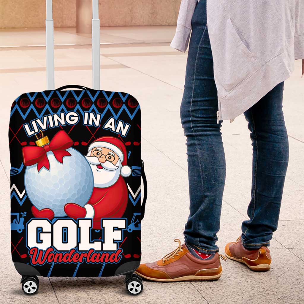 Santa Clause Golf Wonderland Christmas Luggage Cover Xmas Holiday Patterns - Wonder Print Shop