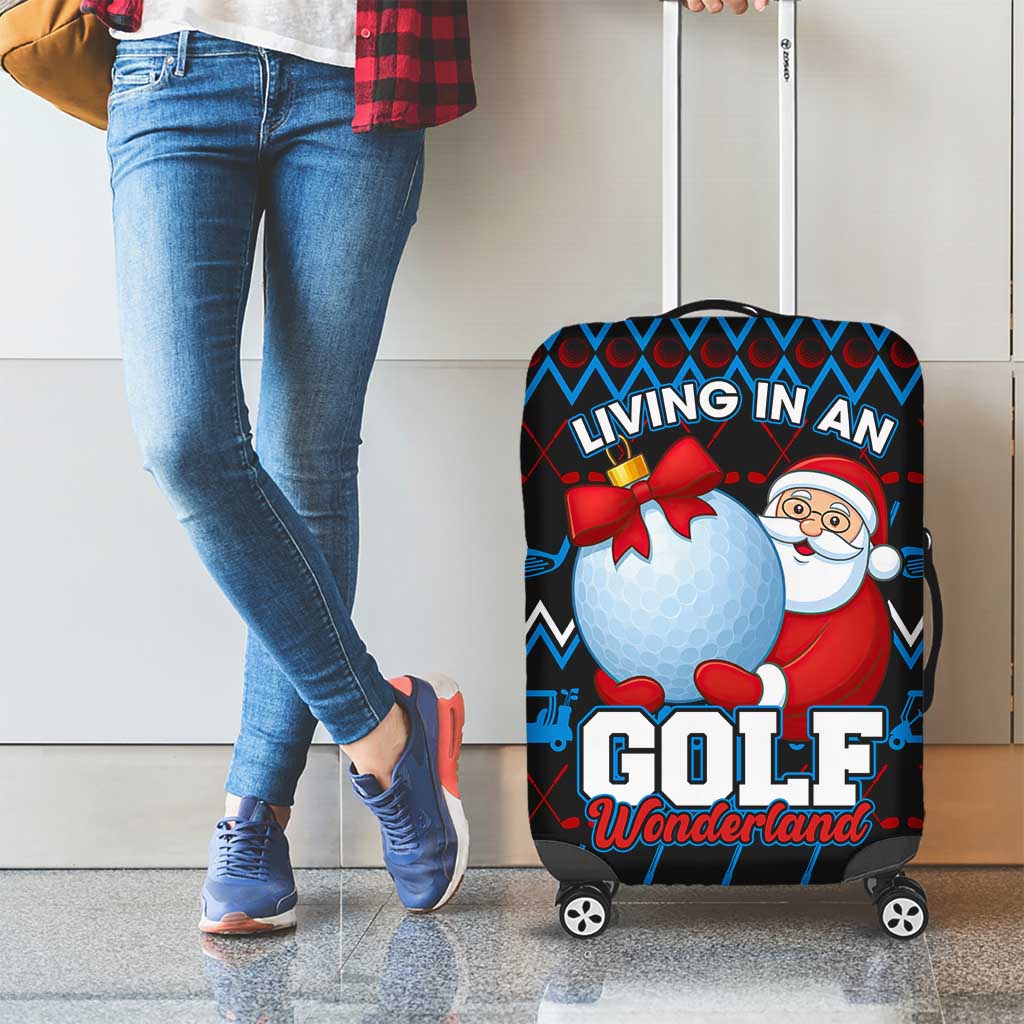 Santa Clause Golf Wonderland Christmas Luggage Cover Xmas Holiday Patterns - Wonder Print Shop