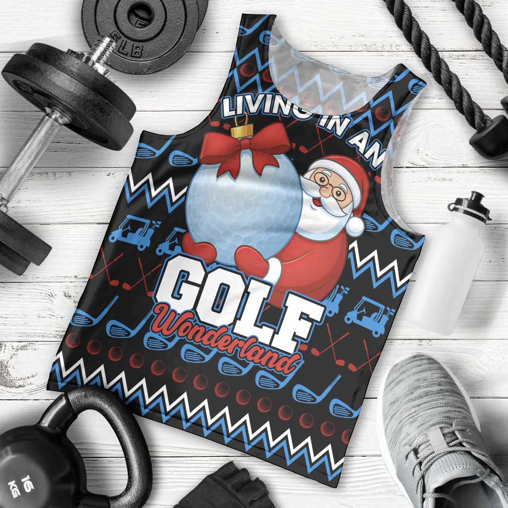 Santa Clause Golf Wonderland Christmas Men Tank Top Xmas Holiday Patterns - Wonder Print Shop