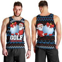 Santa Clause Golf Wonderland Christmas Men Tank Top Xmas Holiday Patterns - Wonder Print Shop