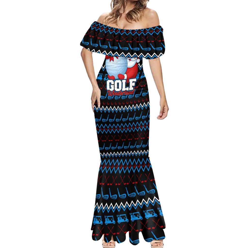 Santa Clause Golf Wonderland Christmas Mermaid Dress Xmas Holiday Patterns - Wonder Print Shop