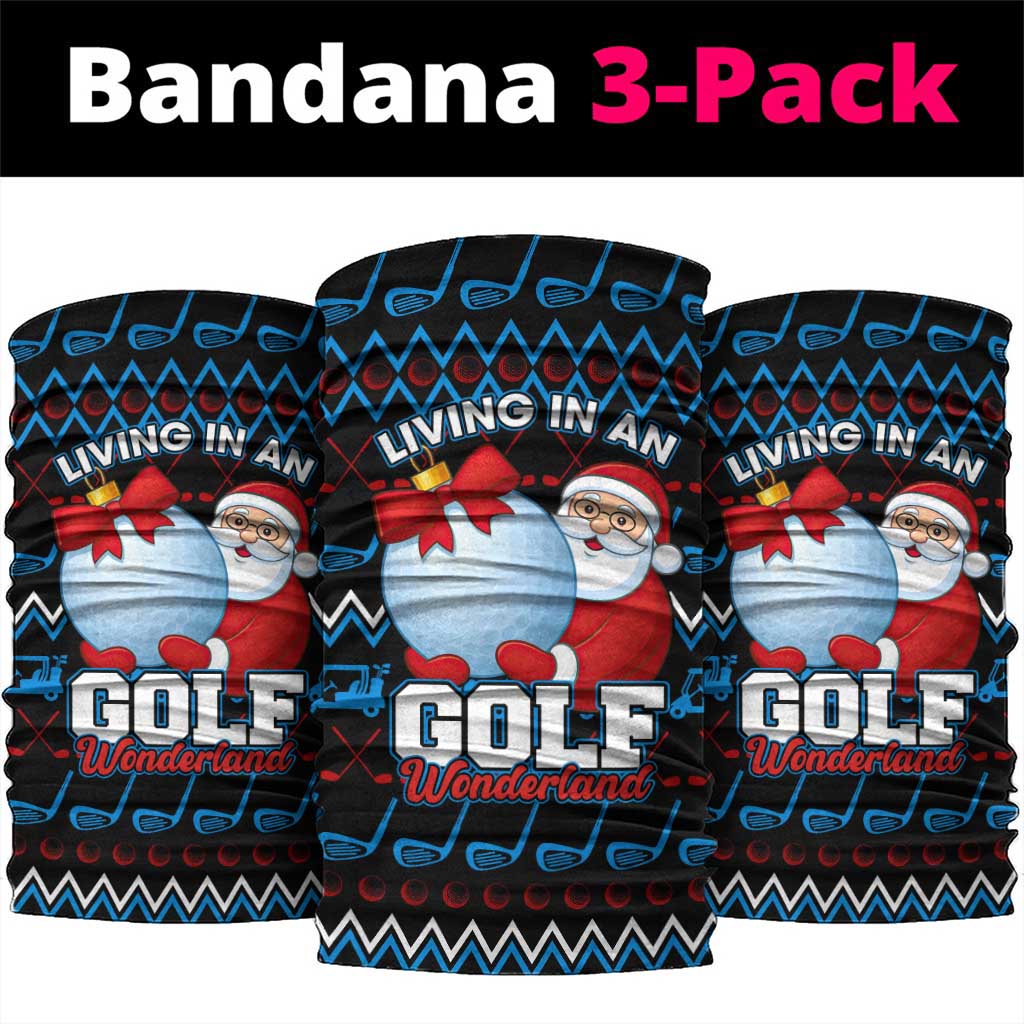 Santa Clause Golf Wonderland Christmas Neck Gaiter Xmas Holiday Patterns - Wonder Print Shop
