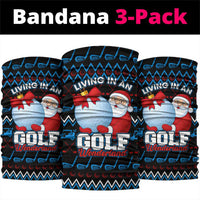 Santa Clause Golf Wonderland Christmas Neck Gaiter Xmas Holiday Patterns - Wonder Print Shop