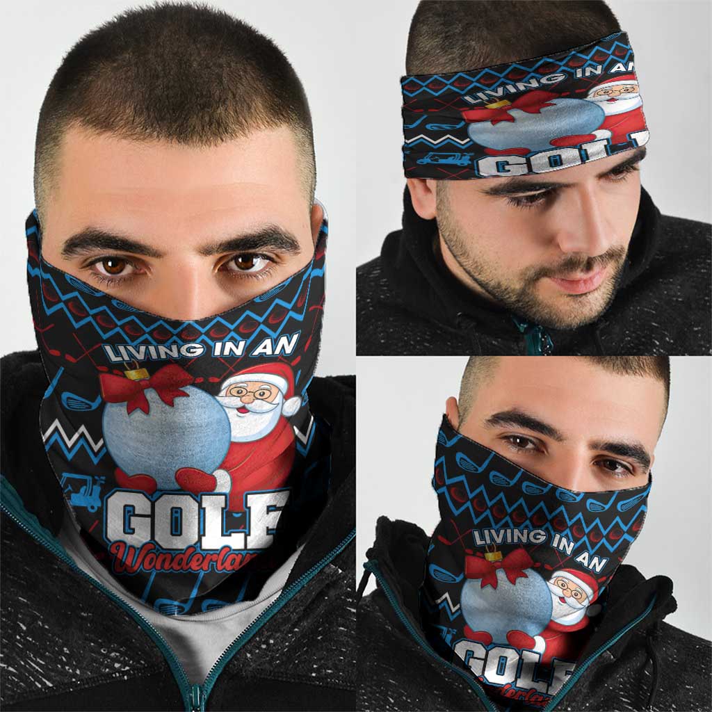 Santa Clause Golf Wonderland Christmas Neck Gaiter Xmas Holiday Patterns - Wonder Print Shop