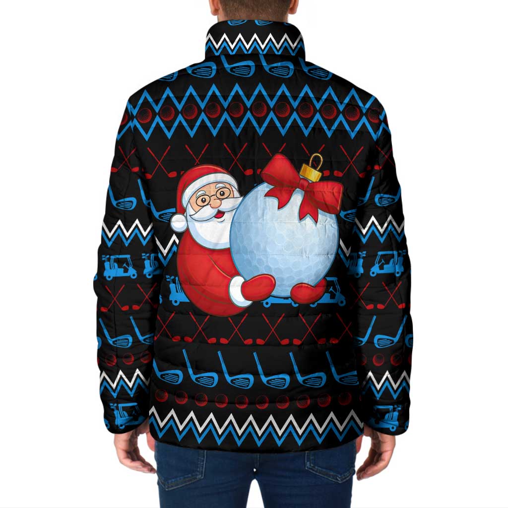 Santa Clause Golf Wonderland Christmas Padded Jacket Xmas Holiday Patterns - Wonder Print Shop