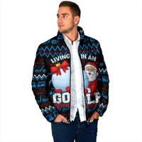 Santa Clause Golf Wonderland Christmas Padded Jacket Xmas Holiday Patterns - Wonder Print Shop