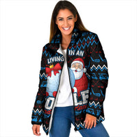 Santa Clause Golf Wonderland Christmas Padded Jacket Xmas Holiday Patterns - Wonder Print Shop