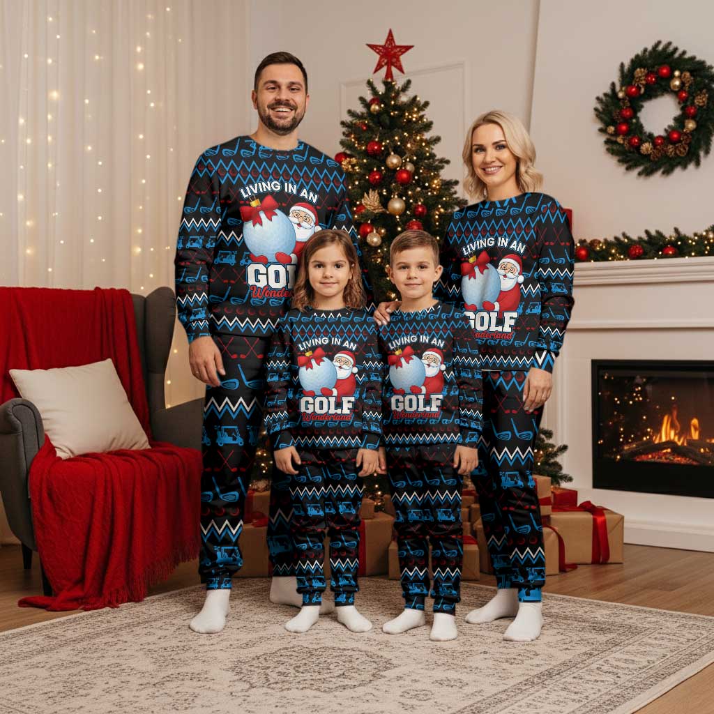Santa Clause Golf Wonderland Christmas Pajama Set Xmas Holiday Patterns - Wonder Print Shop