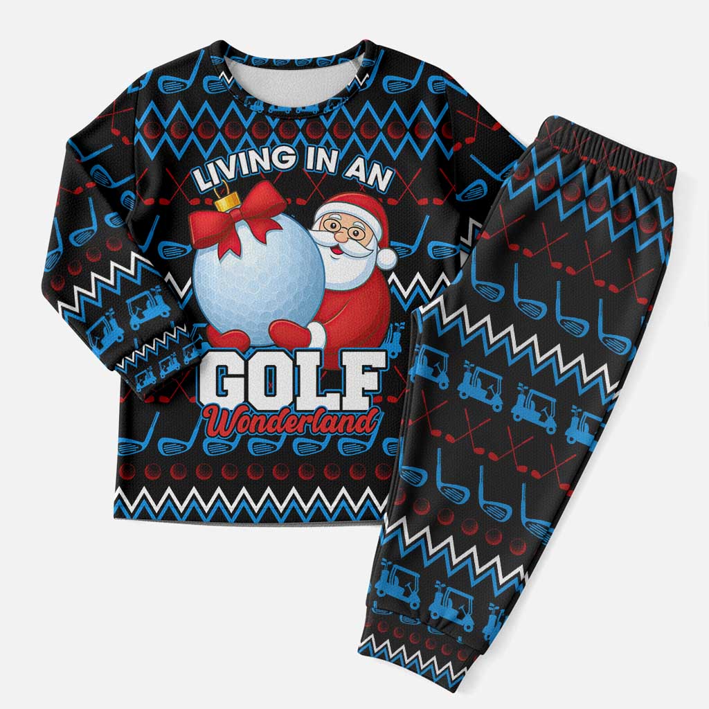Santa Clause Golf Wonderland Christmas Pajama Set Xmas Holiday Patterns - Wonder Print Shop
