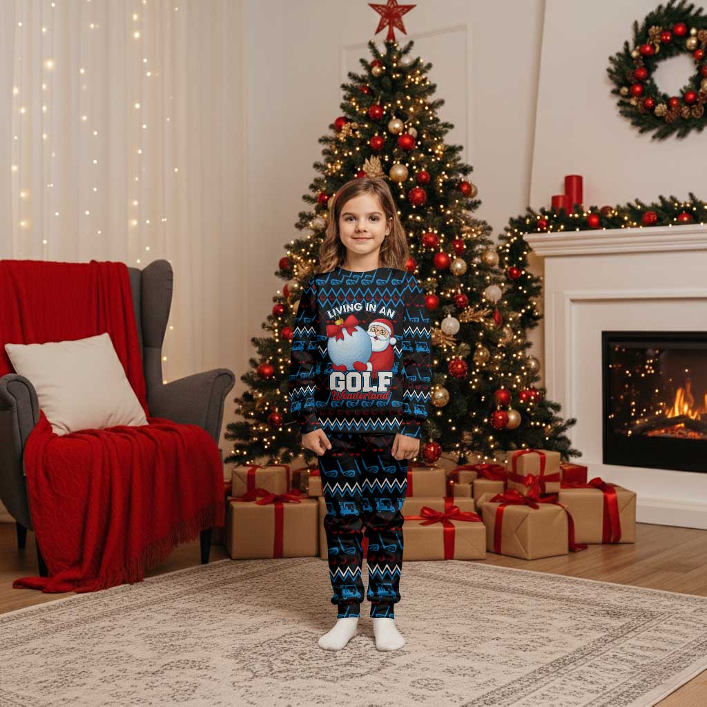 Santa Clause Golf Wonderland Christmas Pajama Set Xmas Holiday Patterns - Wonder Print Shop