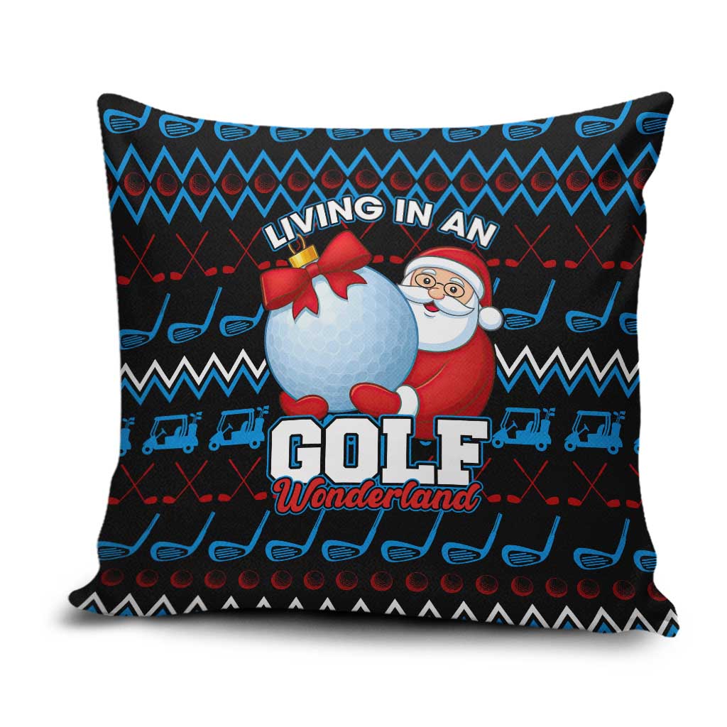 Santa Clause Golf Wonderland Christmas Pillow Cover Xmas Holiday Patterns - Wonder Print Shop