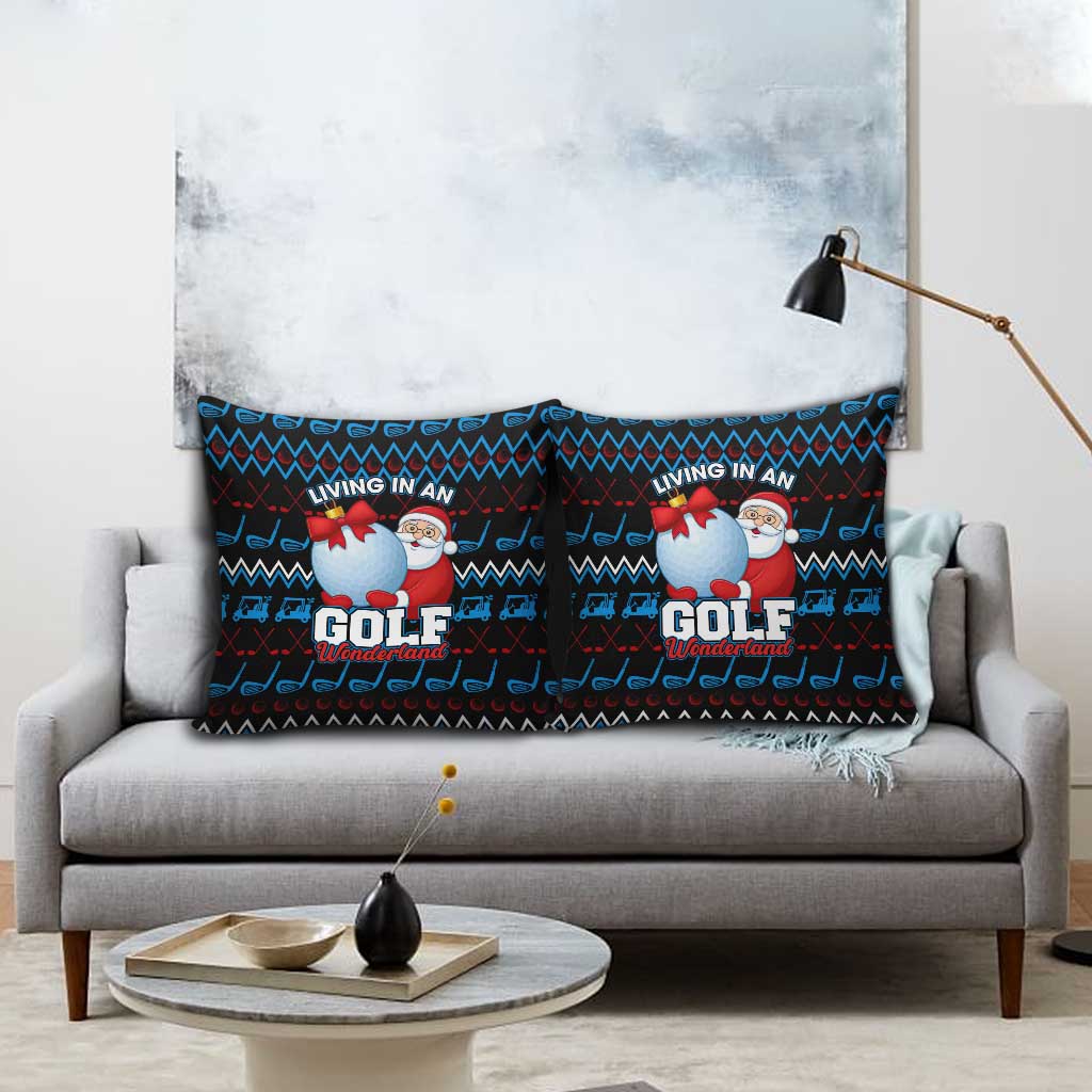 Santa Clause Golf Wonderland Christmas Pillow Cover Xmas Holiday Patterns - Wonder Print Shop