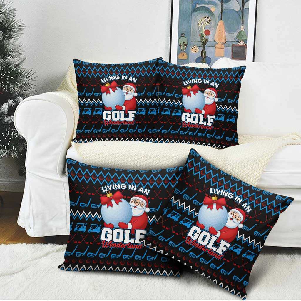 Santa Clause Golf Wonderland Christmas Pillow Cover Xmas Holiday Patterns - Wonder Print Shop