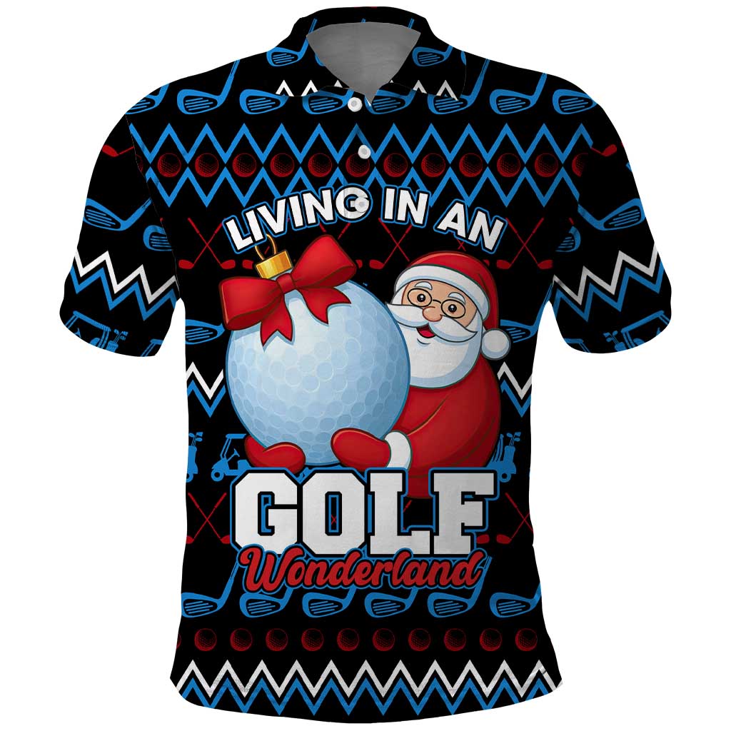Santa Clause Golf Wonderland Christmas Polo Shirt Xmas Holiday Patterns - Wonder Print Shop