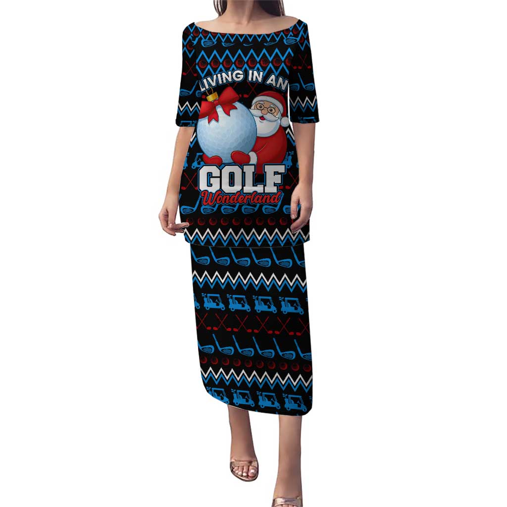 Santa Clause Golf Wonderland Christmas Puletasi Xmas Holiday Patterns - Wonder Print Shop