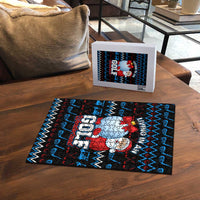 Santa Clause Golf Wonderland Christmas Puzzle Xmas Holiday Patterns - Wonder Print Shop
