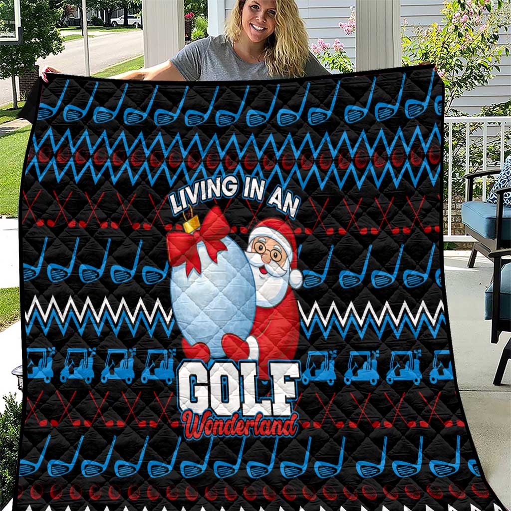 Santa Clause Golf Wonderland Christmas Quilt Xmas Holiday Patterns - Wonder Print Shop