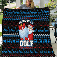 Santa Clause Golf Wonderland Christmas Quilt Xmas Holiday Patterns - Wonder Print Shop