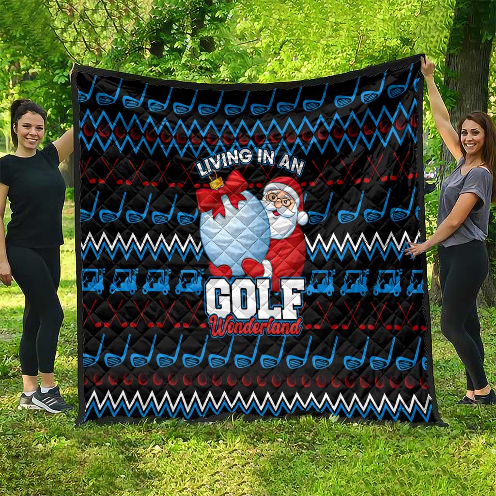 Santa Clause Golf Wonderland Christmas Quilt Xmas Holiday Patterns - Wonder Print Shop