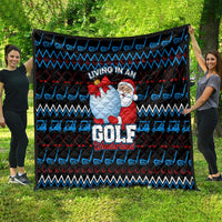 Santa Clause Golf Wonderland Christmas Quilt Xmas Holiday Patterns - Wonder Print Shop