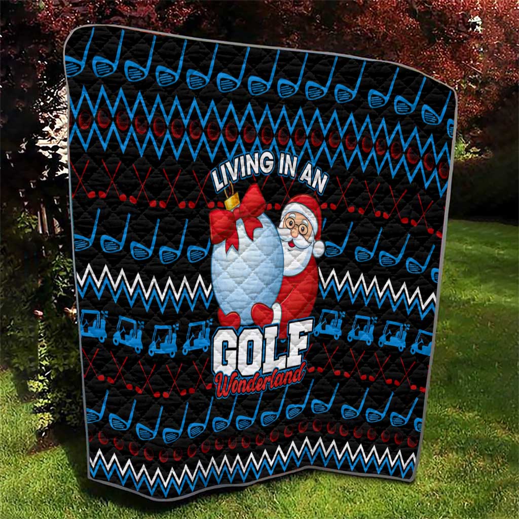 Santa Clause Golf Wonderland Christmas Quilt Xmas Holiday Patterns - Wonder Print Shop
