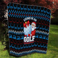 Santa Clause Golf Wonderland Christmas Quilt Xmas Holiday Patterns - Wonder Print Shop