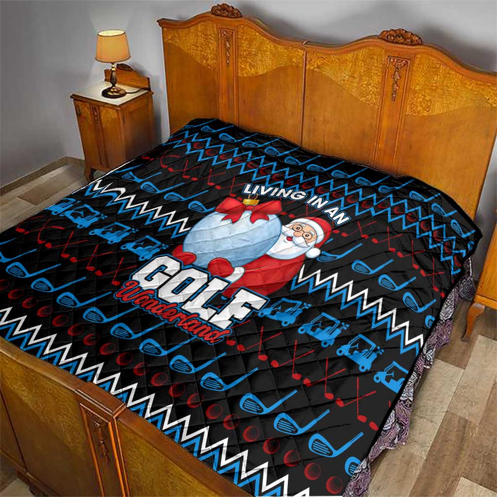 Santa Clause Golf Wonderland Christmas Quilt Xmas Holiday Patterns - Wonder Print Shop