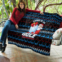 Santa Clause Golf Wonderland Christmas Quilt Xmas Holiday Patterns - Wonder Print Shop