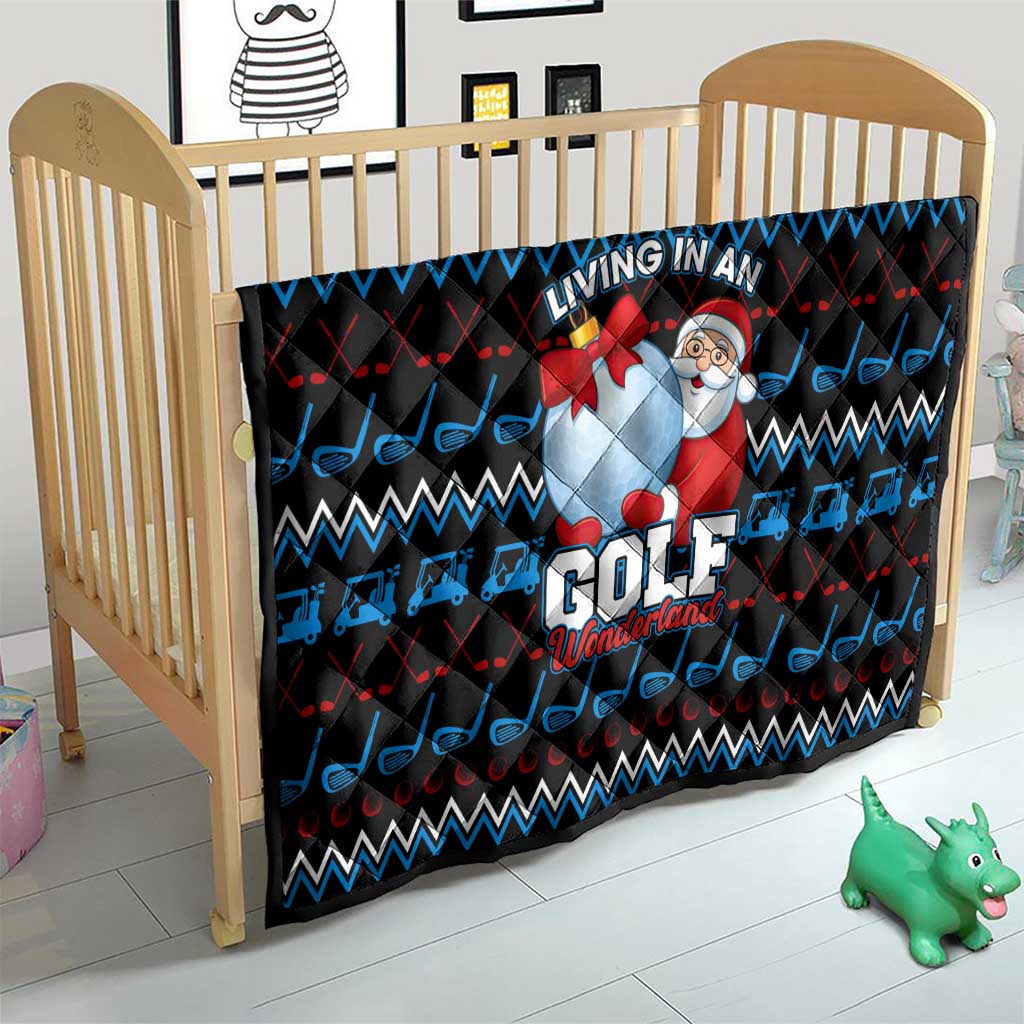 Santa Clause Golf Wonderland Christmas Quilt Xmas Holiday Patterns - Wonder Print Shop
